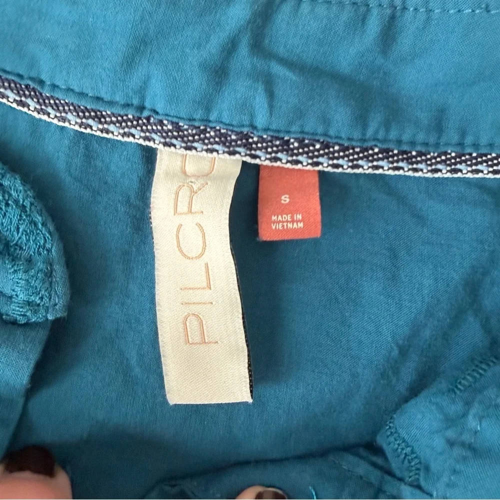 Anthropologie Pilcro Whitney Textured Trapeze Button Down Blouse Shirt feminine - Picture 5 of 7